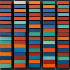 Fototapeta premium Containers Grid – Abstract Top-Down Pattern