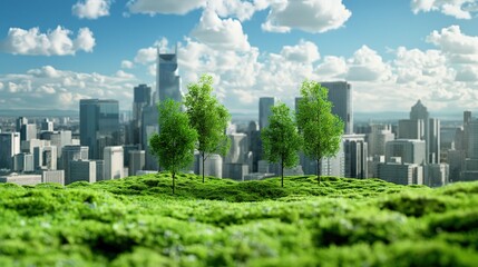 Fototapeta premium Green Business: Leading the Charge in CO2 Reduction