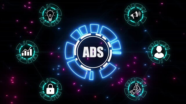 Programmatic Advertising concept. Business, Technology, Internet and network concept. map background