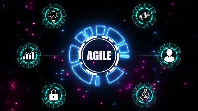 Business, Technology, Internet and network concept. Agile Software Development. Business digital background