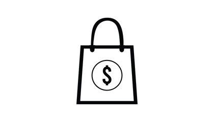Shopping bag icon design. Paper bag glyph icon ,Symbol, logo illustration. 