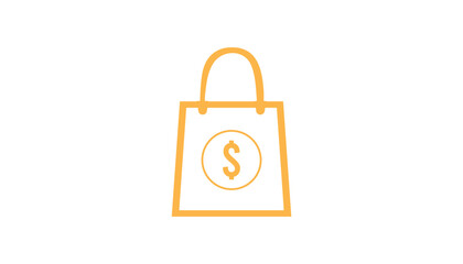 Shopping bag icon design. Paper bag glyph icon ,Symbol, logo illustration. 