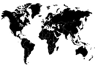 Obraz premium World Map Silhouette Vector