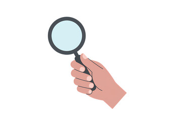 Hand Holding Magnifying Glass Search Investigation Discovery isolated on transparent background