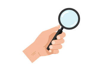 Hand Holding Magnifying Glass Detailed Pixel Art Illustration isolated on transparent background