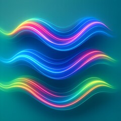 Neon Wave Abstract – Colorful Light Flow Lines, Futuristic Glowing Background Design
