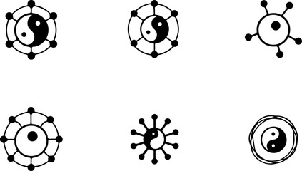 Abstract Taoist Balance Icon Set