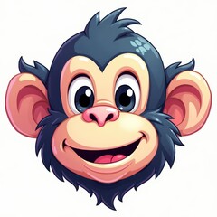 Fototapeta premium A single pixelated NFT monkey head, cartoon style, isolated 
