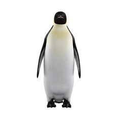 Fototapeta premium Emperor penguin facing camera isolated on white