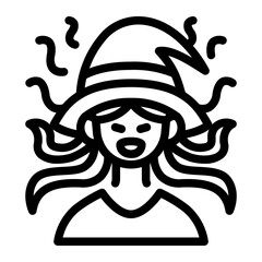 This Bad Witch icon is suitable for Fantasy Adventure, Movie, etc.