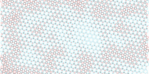 Elegant white background frame with abstract vector geometric shapes. Circular ornament. Pattern of dots, particles, molecules, and fragments. Poster for technology, medicine, presentations, and busin