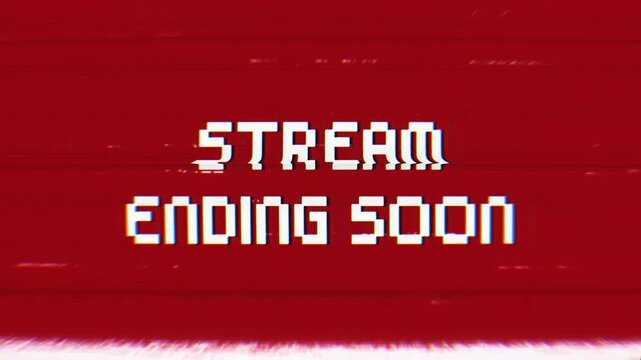 Animated live stream ending soon overlay for outro, modern stream is ending text animation for streaming. 4k footage video