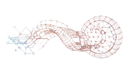 Abstract technology network connection data visualization for digital background design idea with wireframe