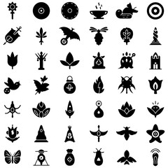 Obraz premium Premium Vector Glyph Icon Set: Modern Technology, AI, and Abstract Creative Ideas