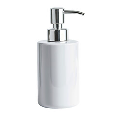 Obraz premium Modern White Ceramic Soap Dispenser with Chrome Pump