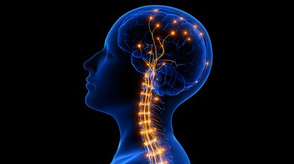 3d illustration of the human nervous system.