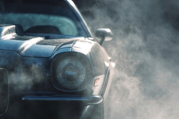 headlight of muscle car