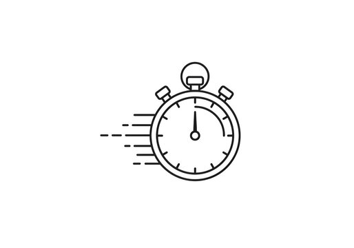 Pixel Art Stopwatch: Time Management, Speed, and Efficiency Concept isolated on transparent background
