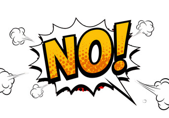 Comic Book Style NO Exclamation isolated on transparent background
