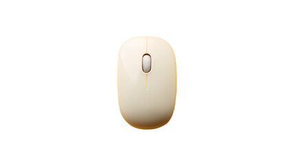 Ivory Wireless Computer Mouse Isolated on Transparent Background on white background
