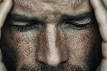 close up of a man with a sad face