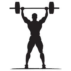 silhouette of a man lifting weights