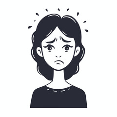 Cartoon Businesswoman Stressed with Negative Feedback on White Background