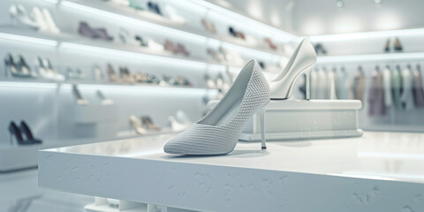 Obraz premium High Heels on Display in a White Luxury Store