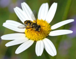 Obraz premium Hoverfly on a daisy