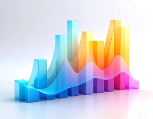 Colorful bar graph with translucent overlay