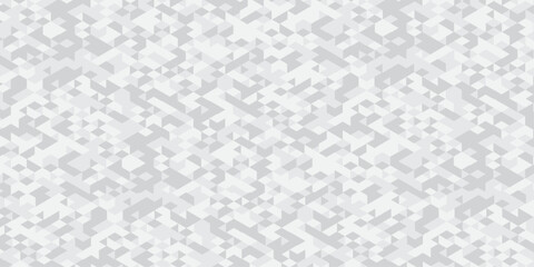 Abstract geometric white and gray background. seamless mosaic and low polygon triangle texture wallpaper. Triangle shape retro wall grid pattern geometric ornament tile vector square element.	