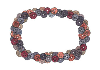 Fototapeta premium Elegant Floral Frame: Dusty Rose and Purple Succulent Wreath for Design Projects isolated on transparent background