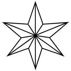  Christmas star line art vector illustration