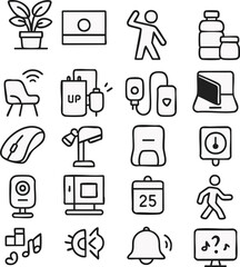 Collection of HandDrawn Icons Technology Lifestyle and More.