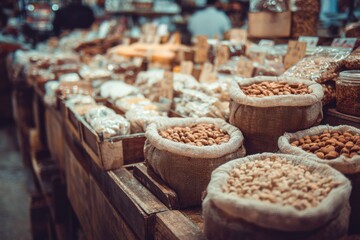 dried fruits and nuts on the market