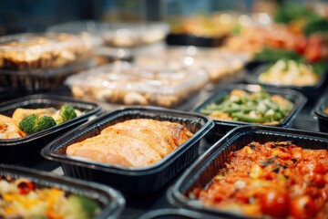 cooked food in containers