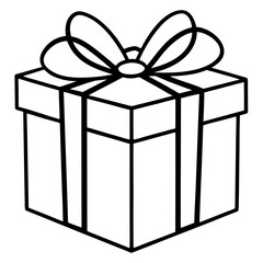 Gift box line art vector illustration