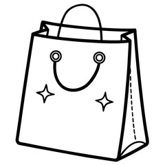 Fototapeta premium Holiday shopping bag line art vector illustration