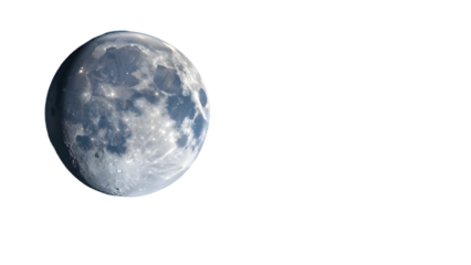 Full moon PNG isolated transparent background space astronomy celestial design.
