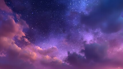 Obraz premium A night sky filled with stars and colorful clouds.
