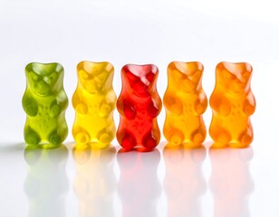 Colorful gummy bears in a row (1)