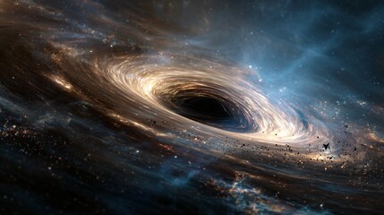 Black Hole in Deep Space with Light Distortion