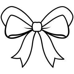  Ribbon bow line art vector illustration