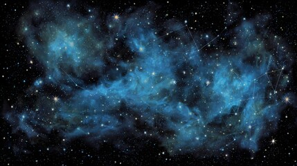 Obraz premium Deep space nebula with constellations.