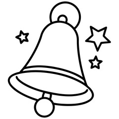 Sleigh bells line art vector illustration