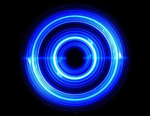 Blue Energy Rings Abstract Background.