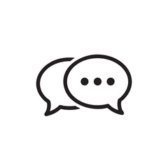 Minimalist Speech Bubble Icon for Communication and Social Media Engagement Vector Design