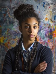 Fototapeta premium urban youth empowerment through arts education programs celebrating creativity and diversity in innercity schools photography style