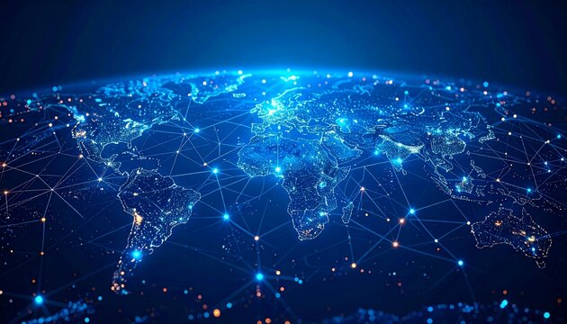 Abstract star map with geometric connections and glowing constellations, futuristic navigation concept