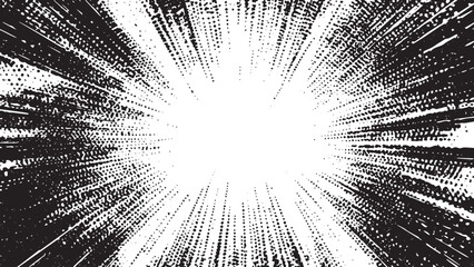 Fototapeta premium Circular starburst explosion grunge texture. Distressed uneven Tire tread marks, tire marks - car racing, motocross, drift, rally, off-road and others. vector Illustration on transparent background.